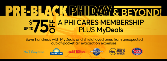 Black PHIDAY Air Ambulance Membership